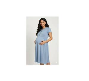 Robe de maternité et d'allaitement personnalisée pour femme en tissu de bambou, sans armatures, douce, pour la grossesse, la nuit et l'allaitement post-partum en été - Product Image 1