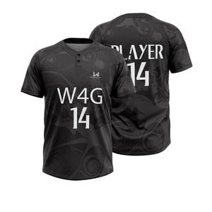 Maillots de baseball personnalisés à deux boutons, uniformes sublimés pour équipes et clubs, maillots de baseball et de softball - Product Image 1