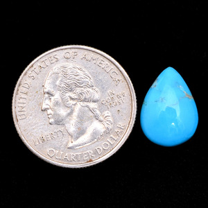 Turquoise AAA+ 11x15mm, cabochon lisse en forme de poire, turquoise américaine naturelle, pierre semi-précieuse, cabochons à dos plat pour bijoux - Product Image 1