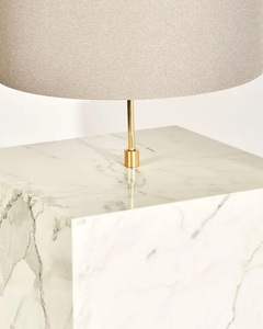 Modern Marble <b>Table</b> Lamp With Sleek Cylindrical Shade And Refined Contemporary Decorative Lighting Appeal - Product Image 5
