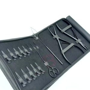 Kit professionnel de pinces pour extensions capillaires, couleur noire, en acier inoxydable de qualité chirurgicale, matériau personnalisé - Product Image 3