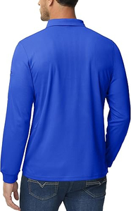 เสื้อเชิ้ตแทคติคอลลำลองสำหรับผู้ชาย OEM ผ้ากันยับ แห้งเร็ว ประสิทธิภาพสูง แขนยาว คอปกปิเก้ ผ้าโพลีเอสเตอร์ 100% สีพื้น - Product Image 4