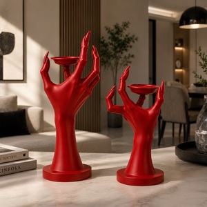 Ensemble de bougeoirs sculptés gothiques en aluminium faits à la main, décoration de Noël, de Pâques et centre de table pour la maison - Product Image 3