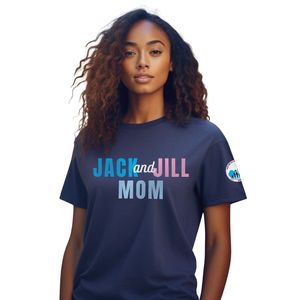 T-shirt pour femme en coton doux bleu marine à motif 'Mom', col rond, manches courtes, décontracté, pour le quotidien, vêtement de mode - Product Image 1