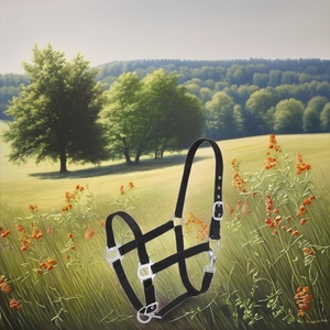 Fully Adjustable High Quality Comfortable Nylon Leather Horse Rope Halter Durable English Saddle Accessories Racing Wholesale - Product Image 1