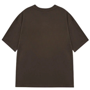 T-shirt pour homme en coton 100% brodé de qualité supérieure, 230g, couleur brun foncé, confortable, décontracté, streetwear, tee-shirt doux et respirant - Product Image 2