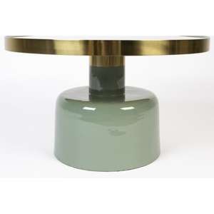 Mesa de Centro Redonda Moderna de Primera Calidad con Tapa de Vidrio Templado y Estructura Metálica de 57 cm de Diámetro, Giratoria, Mueble para Sala de Estar - Product Image 5