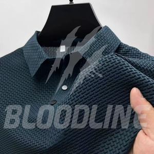 Polo pour homme à imprimé griffes, dos camouflage, couleur crème, coupe décontractée, imprimé griffes, coton respirant - Product Image 3