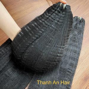 Extensiones de cabello vietnamitas listas para enviar 100%, precio de fábrica, trama de rizo KinKy de vapor negro de alta calidad sin desprendimiento No - Product Image 4