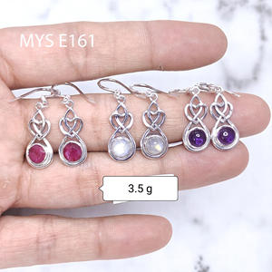 Elegant Handmade Designs 925 Sterling Silver Earrings Natural <b>Rainbow</b> Gemstone Silver Earrings Wholesale Price Jewelry - Product Image 1