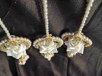 Paranda de mariée en perles blanches et Kundan pour Sangeet, Jaggo et Mehendi - Bijoux Patiala Shahi Choti