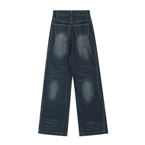 Pantalon en jean streetwear personnalisé de haute qualité, délavé à l'acide, effet soleil, style baggy, décontracté, pour homme - Product Image 2
