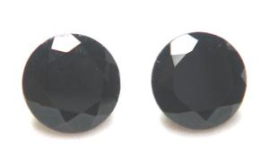 พลอยโมราทรงหลวมสีดำธรรมชาติทรงหลังเบี้ยทรงกลมตัดขนาดฟรีไซส์ - Product Image 3