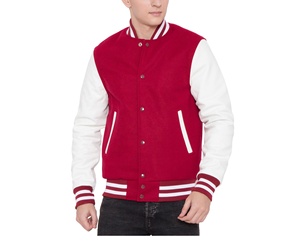 Blouson universitaire homme 2026, nouveau style personnalisé, en laine et cuir PU, respirant, en molleton de coton, col montant, style urbain pour le baseball - Product Image 1