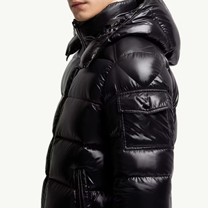 Veste d'hiver personnalisable avec logo, épaisse, coupe-vent et chaude, avec col montant et design à bulles, style hip-hop pour hommes - Product Image 6