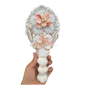 Handmade Natural Seashell Compact Mirror Pocket Makeup Mirror Coastal Beach Wedding Favor <b>Gift</b> Vietnam Handicraft - Product Image 3