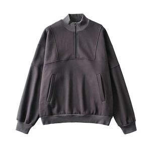 Sudadera con media cremallera y cuello alto de forro polar 2026 al por mayor, chaqueta con logo personalizado, OEM, pedido a granel, ropa deportiva informal - Product Image 5