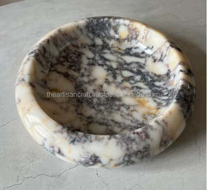 Tazón de Servir de Mármol Ecológico de Lujo, Tazón Curvo con Pedestal Natural, Diseño y Tamaño Personalizados, Regalo para Ella, Artesanía - Product Image 1