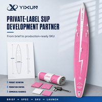 Planche de paddle gonflable personnalisable pour la course, avec technologie Drop Stitch, nez de déplacement, pont antidérapant et renforcé pour les coureurs