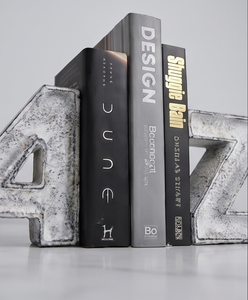 Porte-livres en métal texturé avec lettres A-Z, décoration pour la maison et le bureau, article de vente en gros - Product Image 5