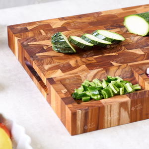 Planche à découper en bois rectangulaire, épaisseur 38 mm, Hanoi Vietnam, sans danger pour les aliments, non toxique, réversible, compatible avec les couteaux, écologique - Product Image 2