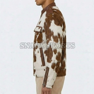 Colección de Invierno, Chaqueta de Cuero Vacuno para Hombre, Suministro al por Mayor, Precio de Fábrica, Chaqueta de Cuero Vacuno Genuino de Color Sólido - Product Image 2