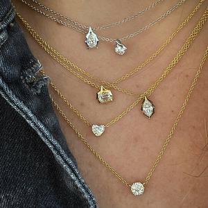 1 Carat Round Cut Lab Grown Diamond Solitaire <b>Pendant</b> Necklace Wholesale 14K 18K <b>Solid</b> <b>Gold</b> Dainty Adjustable to 18 Inches Chain - Product Image 4