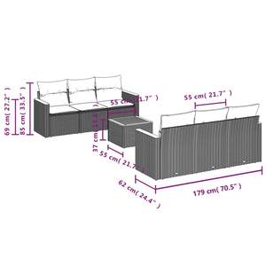 Conjunto de Sofás Modulares Grandes de Ratán PE Negro para Jardín, Elegante Colección de Muebles para Exteriores - Product Image 3