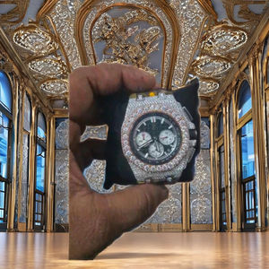 Reloj de Lujo con Incrustaciones de Diamantes Moissanite en Acero Inoxidable para Hombre, Movimiento Automático Personalizado - Product Image 1