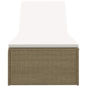 Brown and Cream White Poly <b>Rattan</b> <b>Sunlounger</b> - Product Image 6