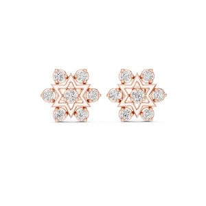 Pendientes de compromiso de oro blanco de 14 quilates con diamantes cultivados en laboratorio para mujer |   Diamante Cultivado Nuevo - Product Image 2