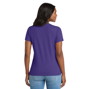 T-shirt col en V pour femme, dernière tendance, manches courtes, en jersey de coton, broderie personnalisée, vêtements décontractés, fournisseur d'usine OEM en gros - Product Image 4