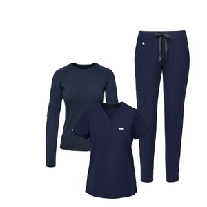 Fashionable Design Your Own Rayon Scrubs Jacket Wholesale <b>Sets</b> Custom Jogger Nursing Wear Medical Scrubs Uniforms Logo Unisex - Product Image 2