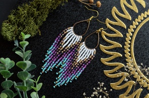 Boucles d'oreilles pendantes bohèmes à franges perlées, faites à la main avec perles de rocaille, bijoux fantaisie pour femme - Product Image 6