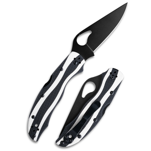 Cuchillos Plegables de Hoja Negra con Mango Texturizado de Doble Tono, Orificio de Apertura con el Pulgar, Clip de Bolsillo y Agarre Ergonómico para Uso Diario al Aire Libre - Product Image 4