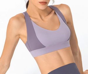 Sujetador deportivo de alto impacto personalizado con espalda cruzada, top corto transpirable para yoga, inalámbrico, acolchado, de secado rápido, ropa deportiva al por mayor para fitness - Product Image 6