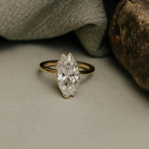 Bague de fiançailles en moissanite taille marquise 3 carats en argent sterling certifiée IGI, pour promesse et anniversaire, solitaire vintage, qualité diamant - Product Image 3