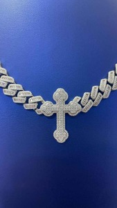 สร้อยคอแบบ Cuban Link ประดับเพชร Moissanite VVS เงินแท้ 925 สไตล์ฮิปฮอป สำหรับงานปาร์ตี้ งานแต่งงาน เครื่องประดับหรูหรา - Product Image 5