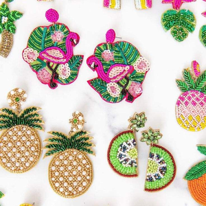 Hermosos Pendientes Bordados a Mano con Cuentas Redondas Modernas para Boda, Compromiso o Regalo, por MULTI CRAFT - Product Image 4