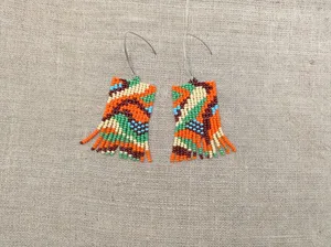 WHOLESALE NATIVE EARRING <b>BEADS</b> Miyuki Beaded Fringe Earrings: Handmade Mexican Boho Jewelry for Women Party, BIRTHDAY, WEDDING - Product Image 2