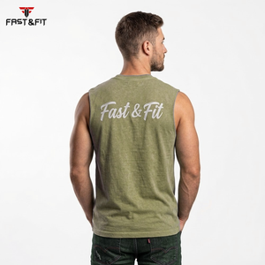 Chaleco Deportivo de Algodón para Hombre, con Logotipo Personalizado, Color Sólido, Sin Mangas, Transpirable, de Secado Rápido, Tejido Waffle, para Fisicoculturismo y Fitness - Product Image 2