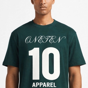 T-shirt vert oversize pour homme OveteN 10, manches courtes, style streetwear, jersey en coton, col rond, imprimé avec des lettres - Product Image 6