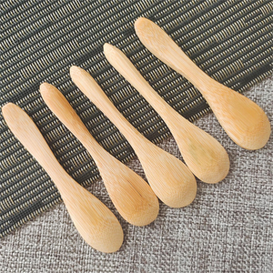 Cuillères en bois de bambou naturel, cuillère à glace, cuillère à café, cuillère à miel, mini-cuillère, cuillère à thé, vaisselle, couverts de cuisine, cuillères pour enfants - Product Image 5