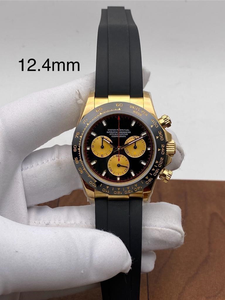 Montre chronographe de luxe en or 40 mm, cadran noir, style hip-hop vintage, acier inoxydable, tachymètre, mouvement mécanique ETA de haute qualité - Product Image 2