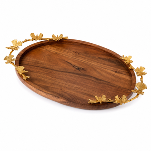 Plateau de service rustique en bois massif avec poignées en branche d'olivier argentée, planche à fromage en bois naturel de qualité supérieure - Product Image 3