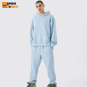 Conjunto Deportivo Informal Ligero de Dos Piezas para Hombre, Transpirable, 100% Algodón, Color Sólido, Sudadera con Capucha y Pantalones Deportivos para Gimnasio, a la Moda - Product Image 1