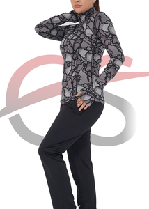 Women's Turtleneck Camouflage Print <b>Zip</b>-<b>Up</b> Jacket Full Sleeve Breathable Spandex Polyester Activewear Yoga <b>Top</b> - Product Image 6