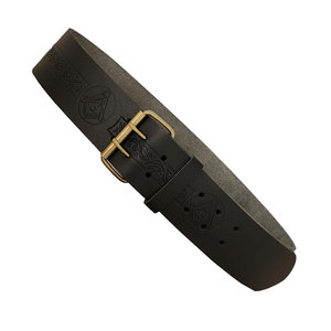 Boucle de ceinture maçonnique en laiton massif personnalisée pour tenue traditionnelle écossaise avec sangle en cuir noir véritable OEM ODM - Product Image 5