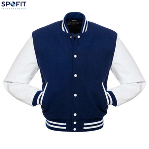 แจ็คเก็ตวาร์ซิตี้คุณภาพสูงสำหรับผู้ชายปี 2026 แขนหนัง แจ็คเก็ตเบสบอลแบบกำหนดเองสำหรับสวมใส่แนวสตรีท - Product Image 1