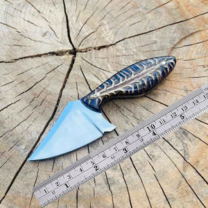 Couteau à dépecer artisanal en acier à haute teneur en carbone, couteau à lame fixe pour le camping et le bushcraft avec étui en cuir fin, couteaux en acier personnalisés - Product Image 5